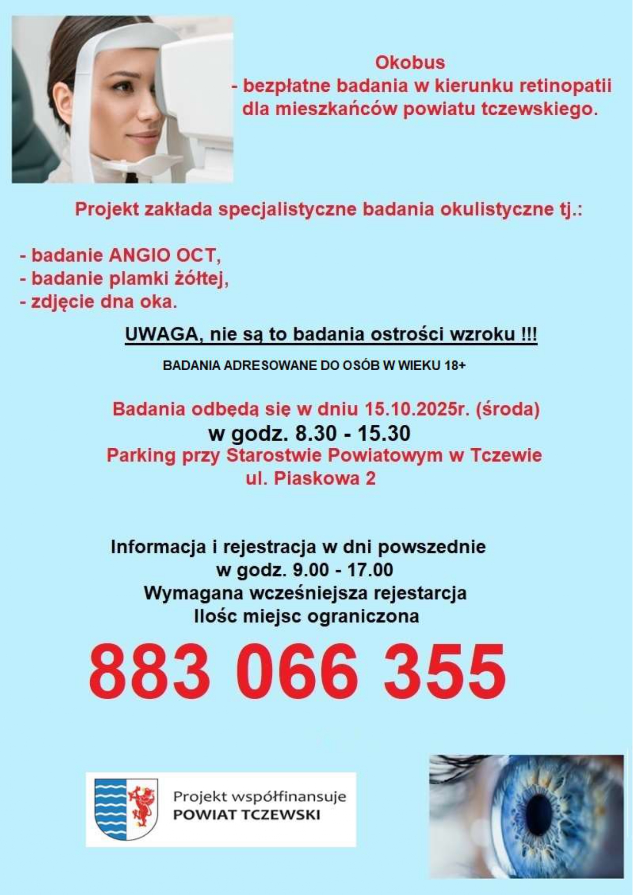 Bezpłatne badania w&nbsp;kierunku retinopatii dla mieszkańc&oacute;w powiatu tczewskiego