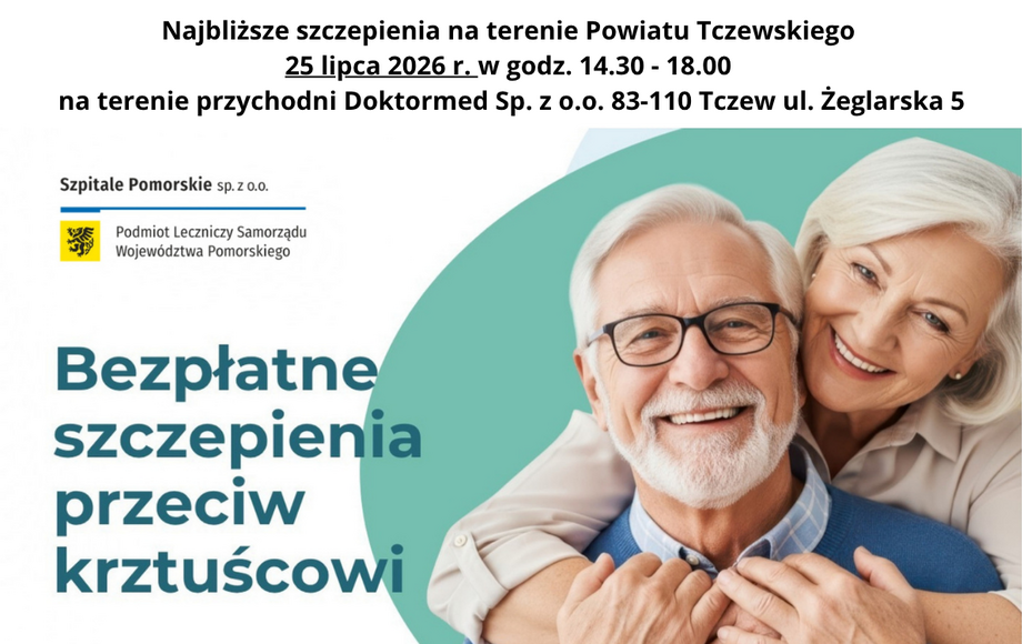 Zaprszamy do udziału w programie bezpłatnych szczepień przeciw krztuścowi dla mieszkańców województwa pomorskiego w wieku 65+