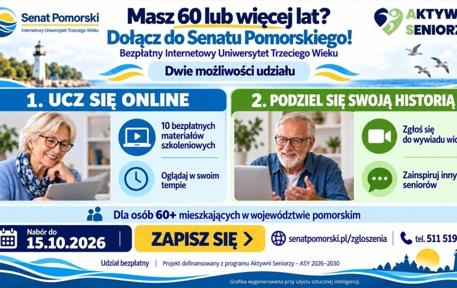 Rekrutacja do internetowego Uniwersytetu Trzeciego Wieku Senat Pomorski