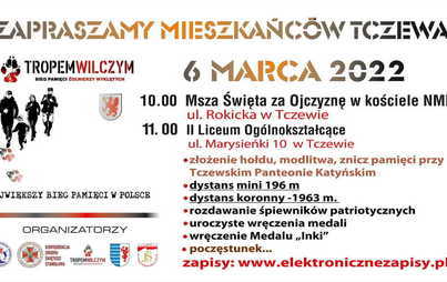 Zdjęcie do Kolejny już raz w Tczewie odbędzie się Bieg Tropem Wilczym. Całość rozpocznie się mszą za Ojczyznę.