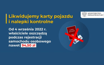 Zdjęcie do Od 4 września nie będą wydawane karty pojazdu i nalepki kontrolne