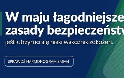 Zdjęcie do W maju łagodniejsze zasady bezpieczeństwa &ndash; jeśli utrzyma się niski wskaźnik zakażeń